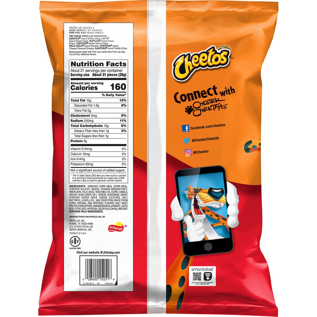 Frito Lay Cheetos Crunchy Cheese Flavored Snacks 581.1 g