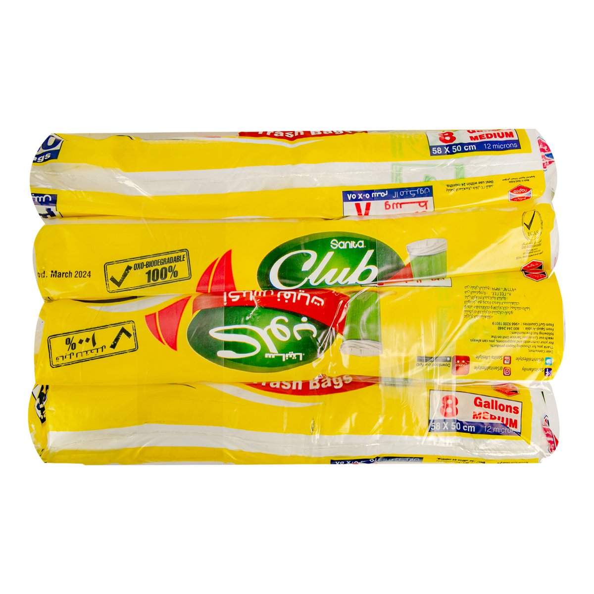 Sanita Club Trash Bags Medium 8 Gallon Size 58 x 50cm 4 x 30 pcs