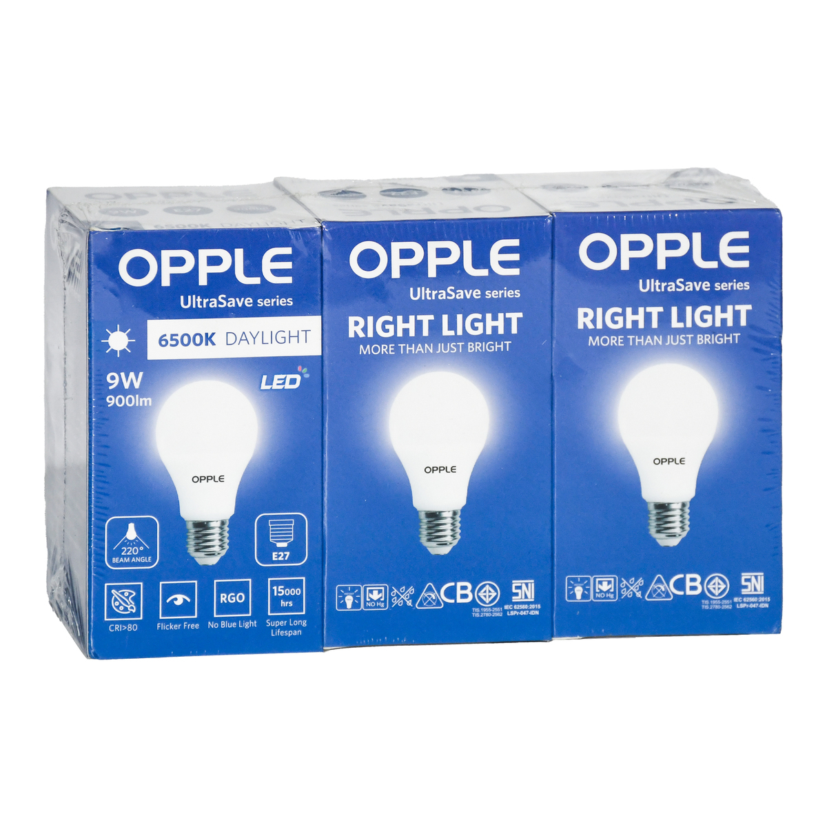 Opple 9W LED Bulb, Daylight, 3 pcs, E27