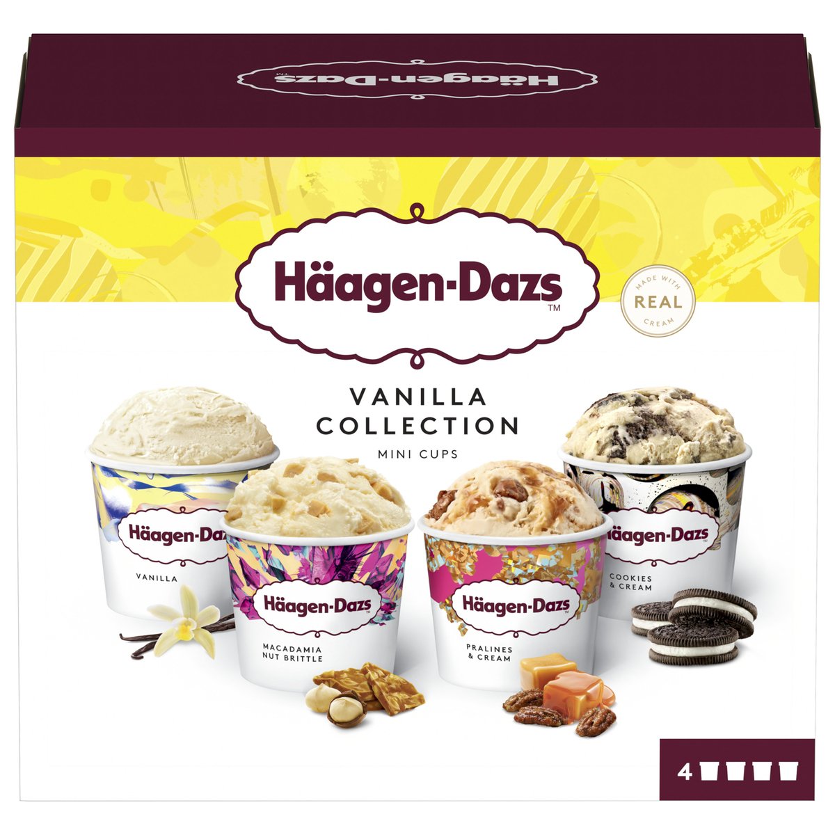 Haagen-Dazs Vanilla Collection Mini Cups 4 x 95 ml