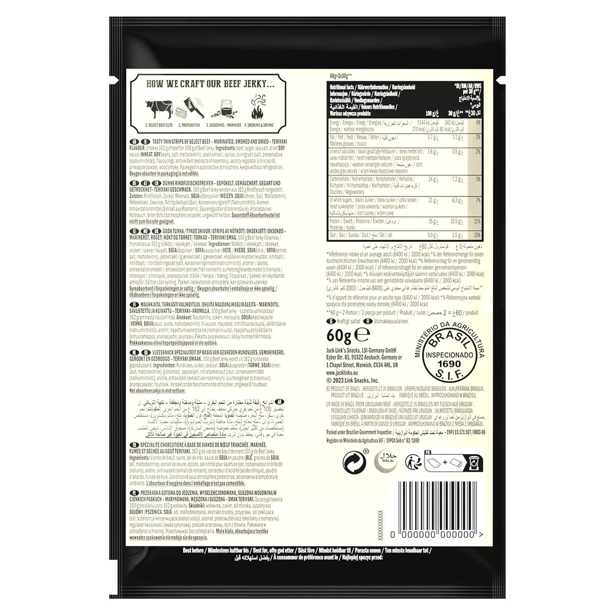 Jack Link's Teriyaki Beef Jerky 60 g