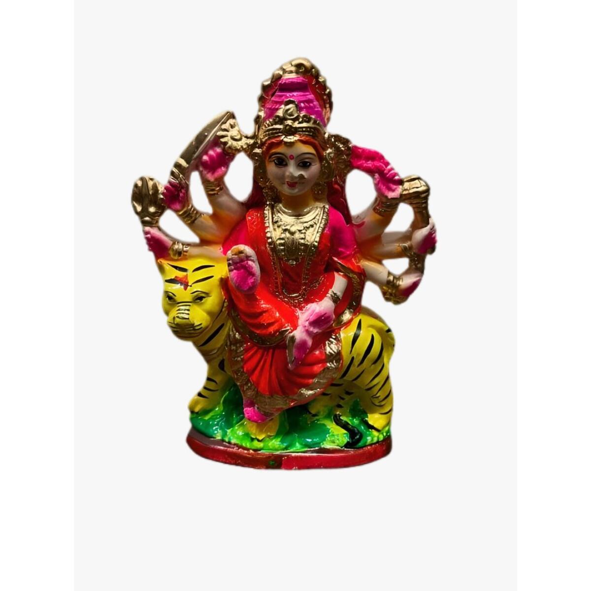 Maple Leaf Eco Friendly Durga Statue Painted 15cm Assorted