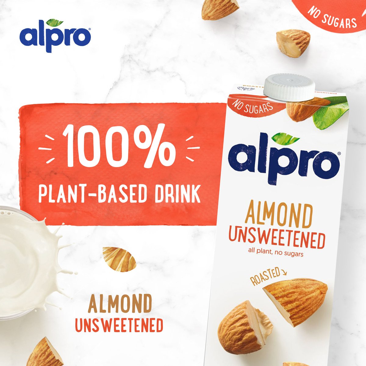 Alpro Unsweetened Nutty Almond Drink 1 Litre