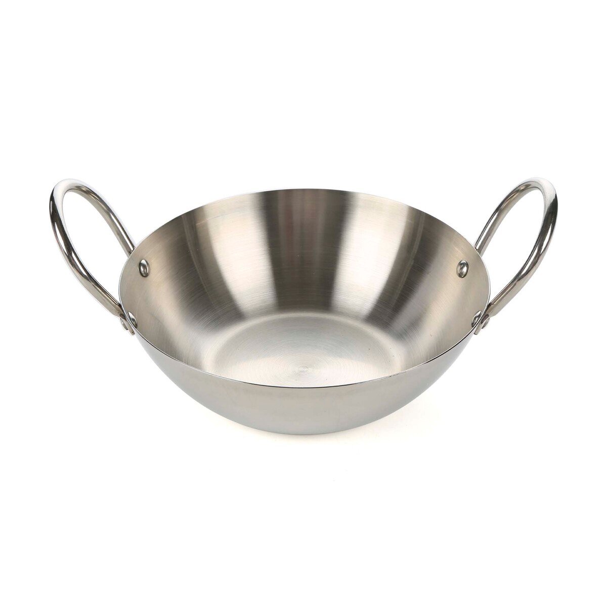 Chefline Kadai with Handles, 22 cm, Stainless Steel, 16G