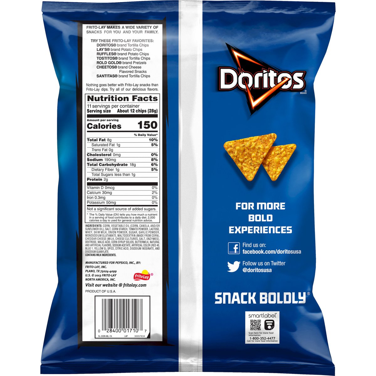 Doritos Cool Ranch Flavored Tortilla Chips 311.8 g