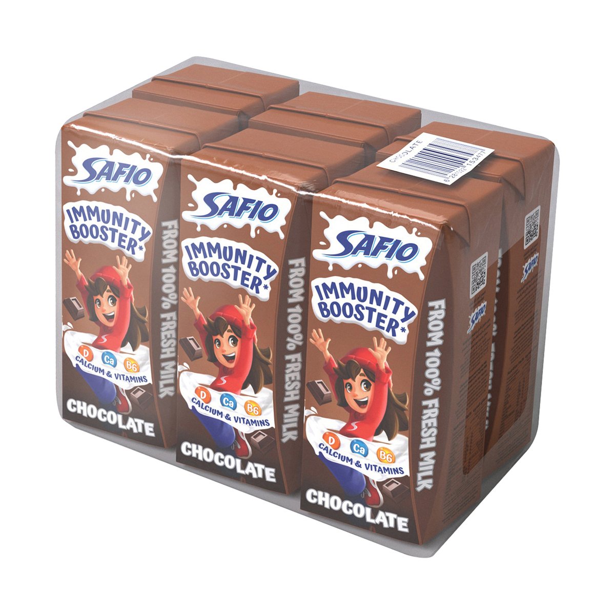 Safio Chocolate UHT Milk 6 x 185 ml