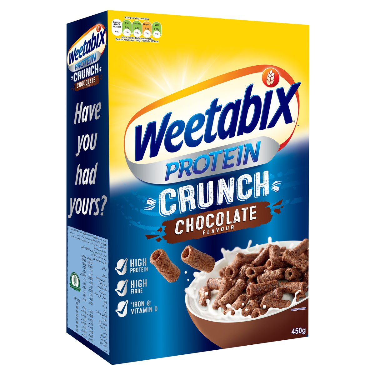 Weetabix Protein Crunch Chocolate Flavour Value Pack 450 g