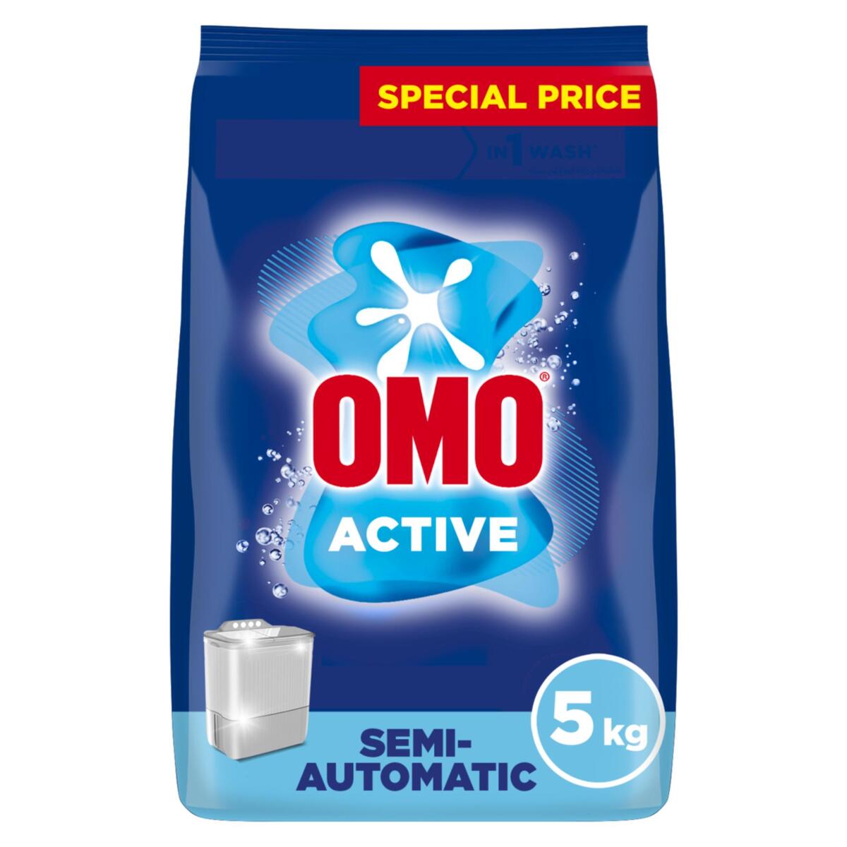 Omo Semi-Automatic Powder Laundry Detergent, Active 5 kg