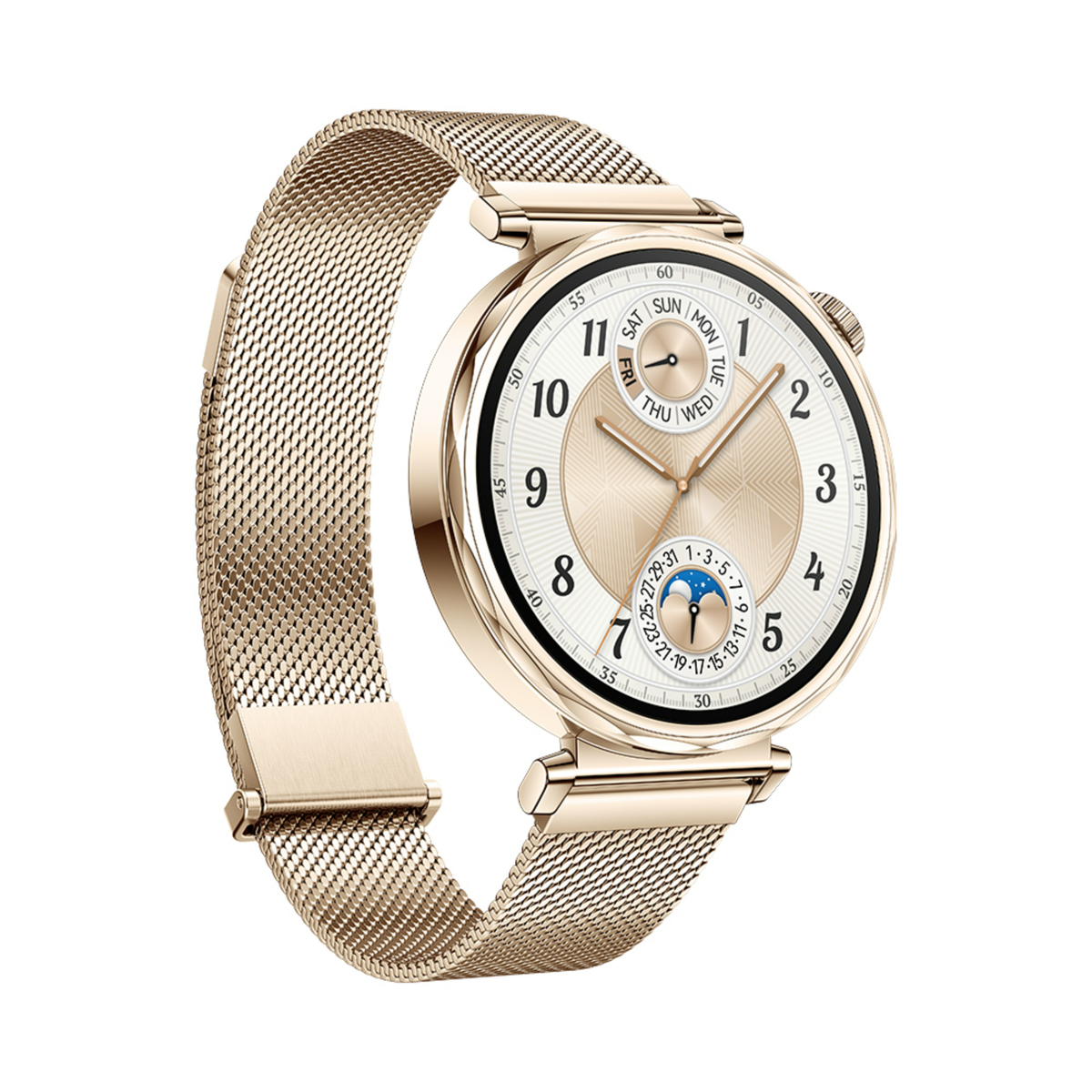 Huawei Watch GT 5 Smartwatch, Jana with Gold Milanese Strap