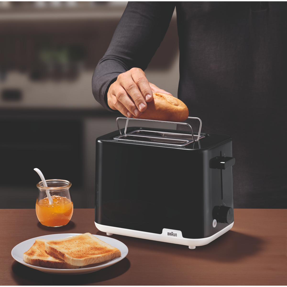 Braun 2 Slice Toaster, 900W, Black, HT1010BK