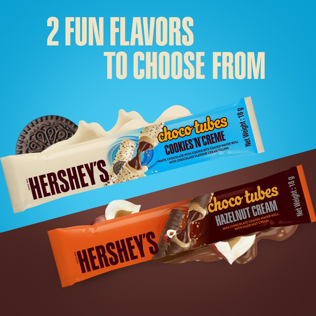 Hershey's Choco Tube Cookies 'n' Creme 24 x 18 g