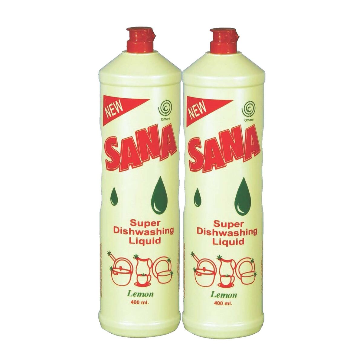 Sana Super Dishwashing Liquid Lemon Value Pack 2 x 400 ml