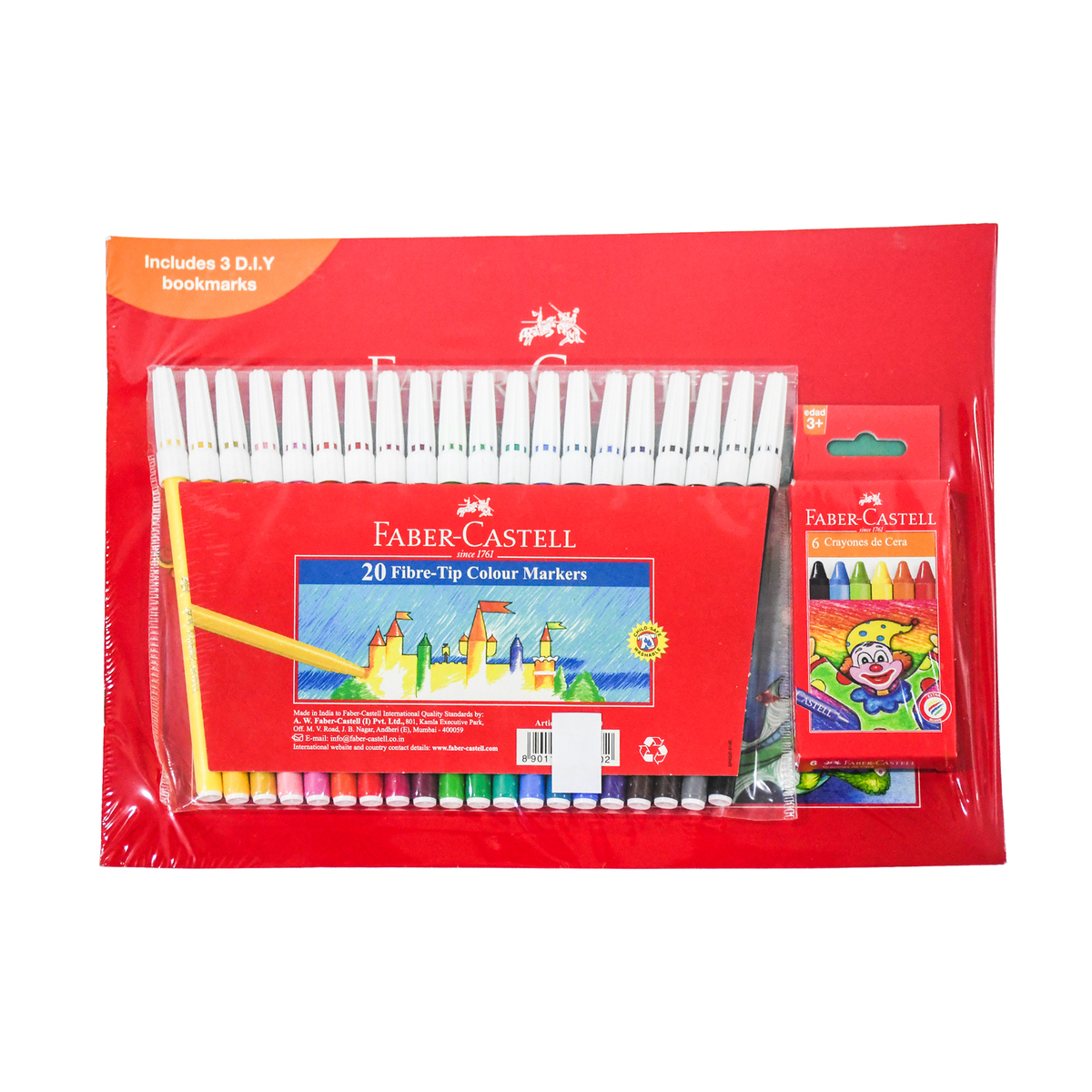 Faber-Castell Sketch Book + Color Pen, 20pcs + Crayons, 6pcs