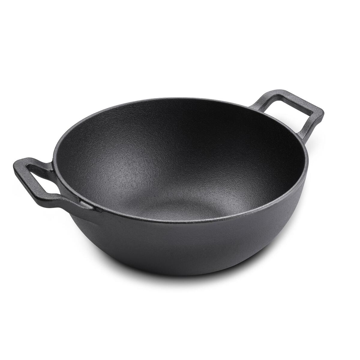 Prestige Pre Seasoned Cast Iron Deep Kadai With Glass Lid 20 Cm PR48894