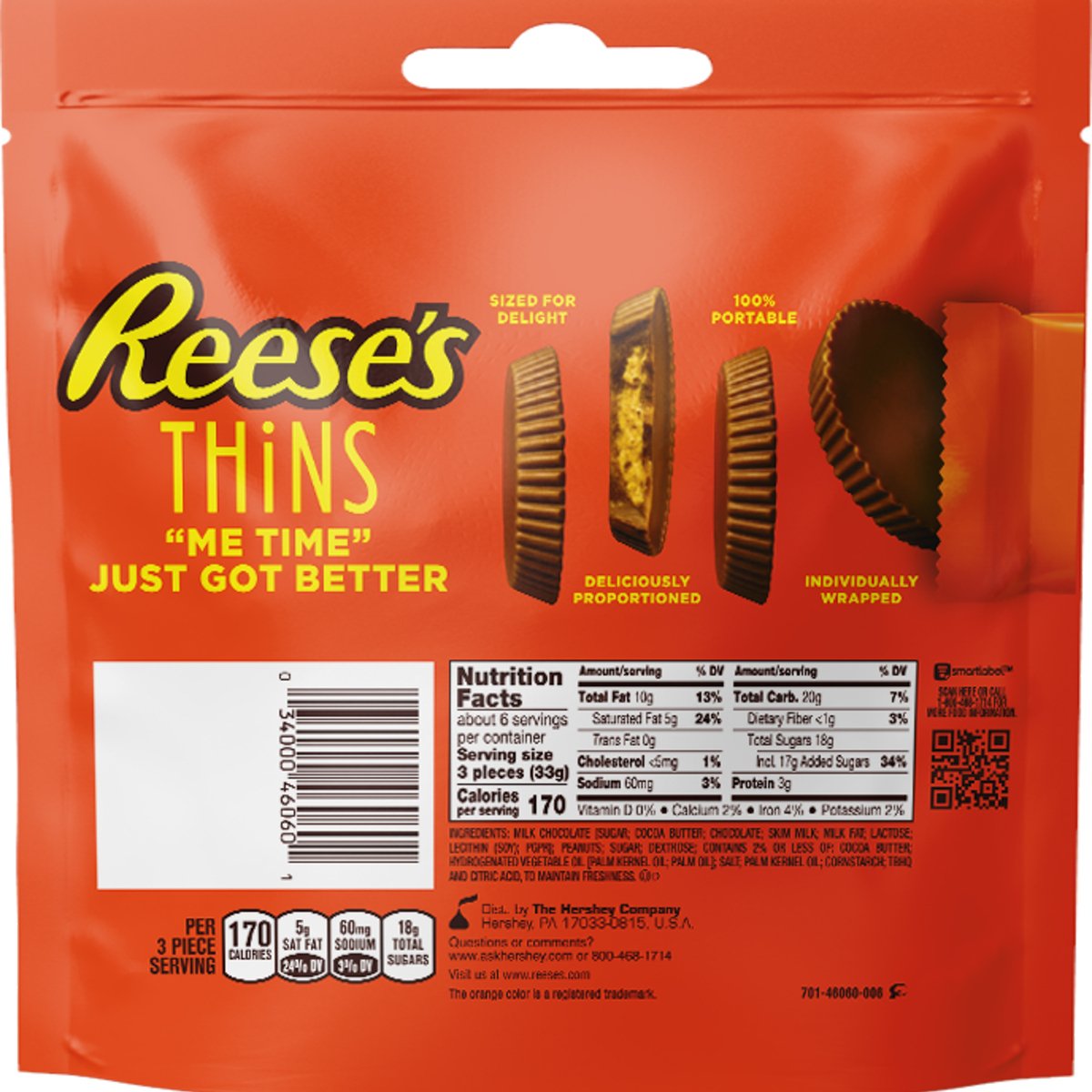 Reese's Thins Milk Chocolate & Peanut Butter Cups 208 g