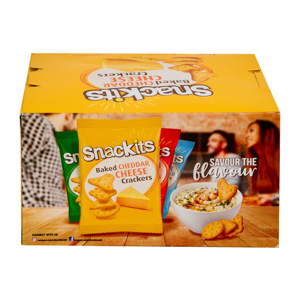 Nabil Snackits Cheddar Cheese Crackers Value Pack 8 x 26 g