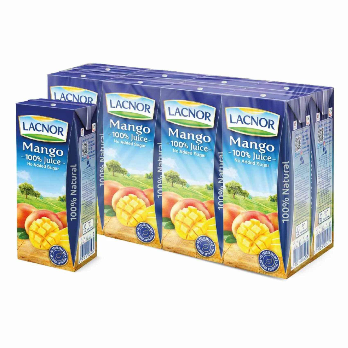 Lacnor Mango Juice No Added Sugar 8 x 180 ml