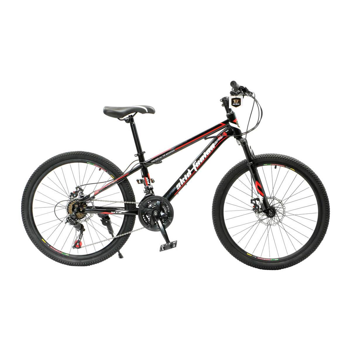 Skid Fusion Bicycle 24" MTB200 Black/Red