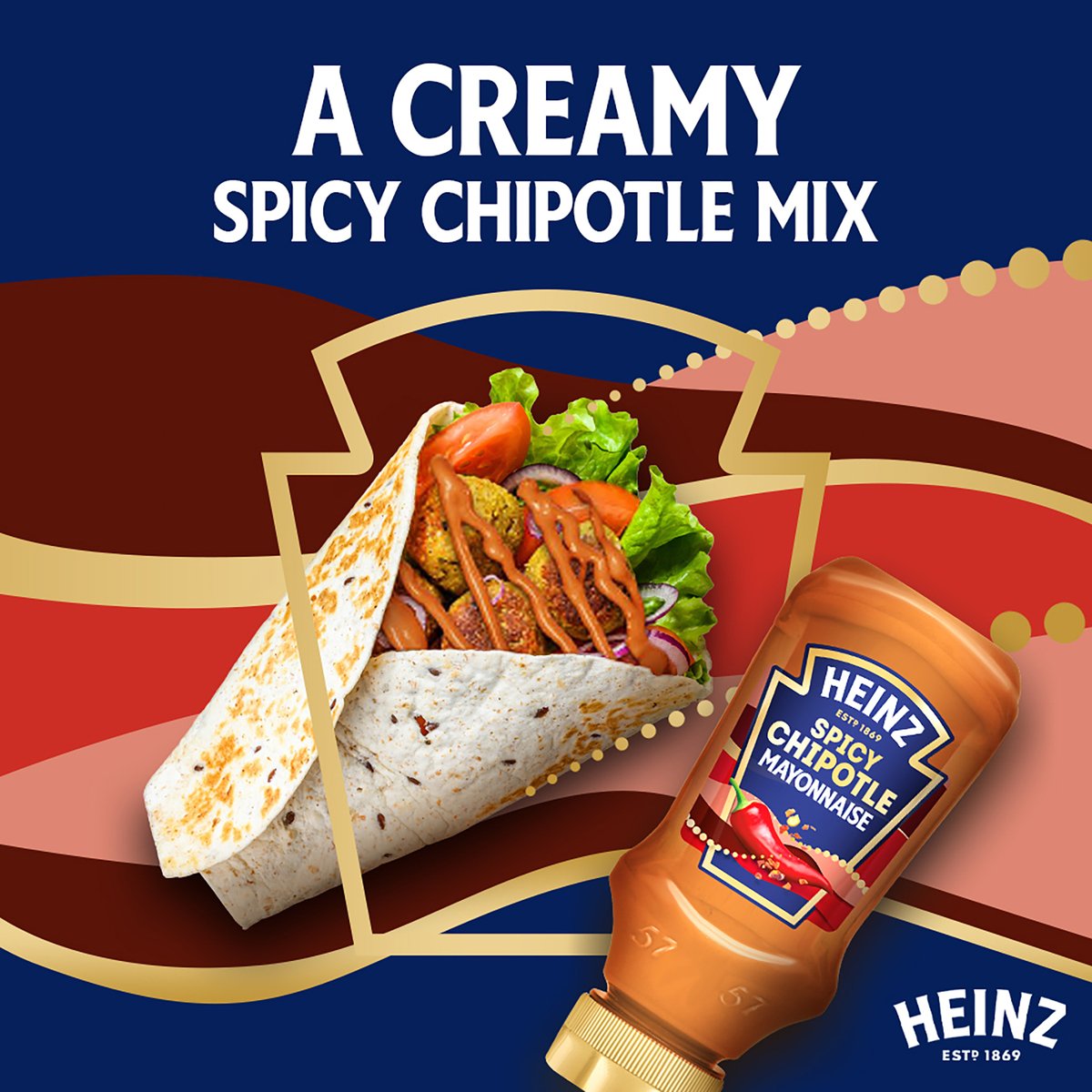 Heinz Spicy Chipotle Mayonnaise Top-Down Squeeze Bottle 225 ml