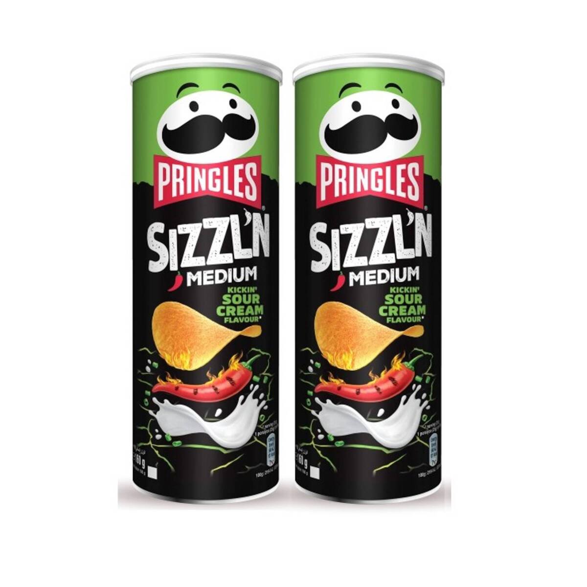 Pringles Sizzl'n Medium Kickin Sour Cream Chips 2 x 160 g