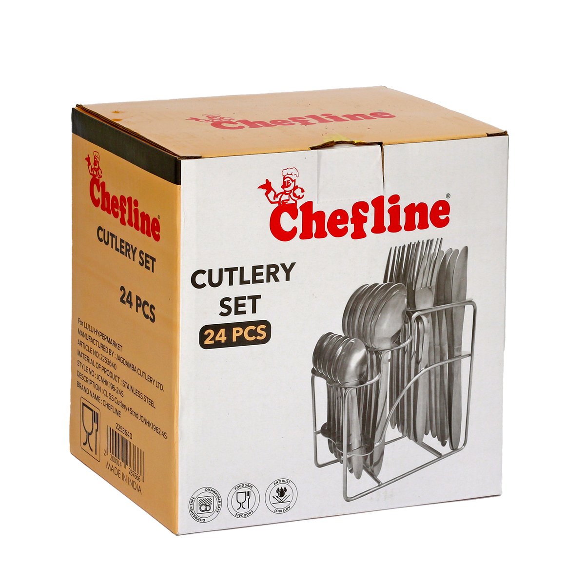 Chefline Stainless Steel Cutlery + Stand JCNHK196 24pcs