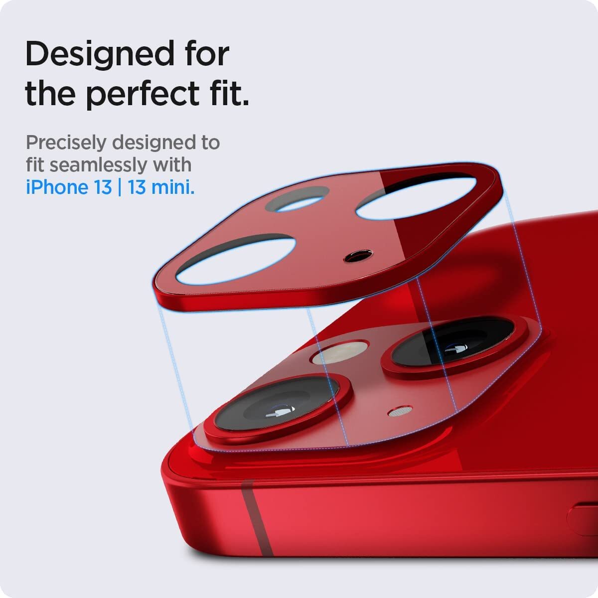 Spigen Glastr Optik Camera Lens Screen Protector [2 Pack] Designed For Iphone 13 (2021) And Iphone 13 Mini (2021) - Red