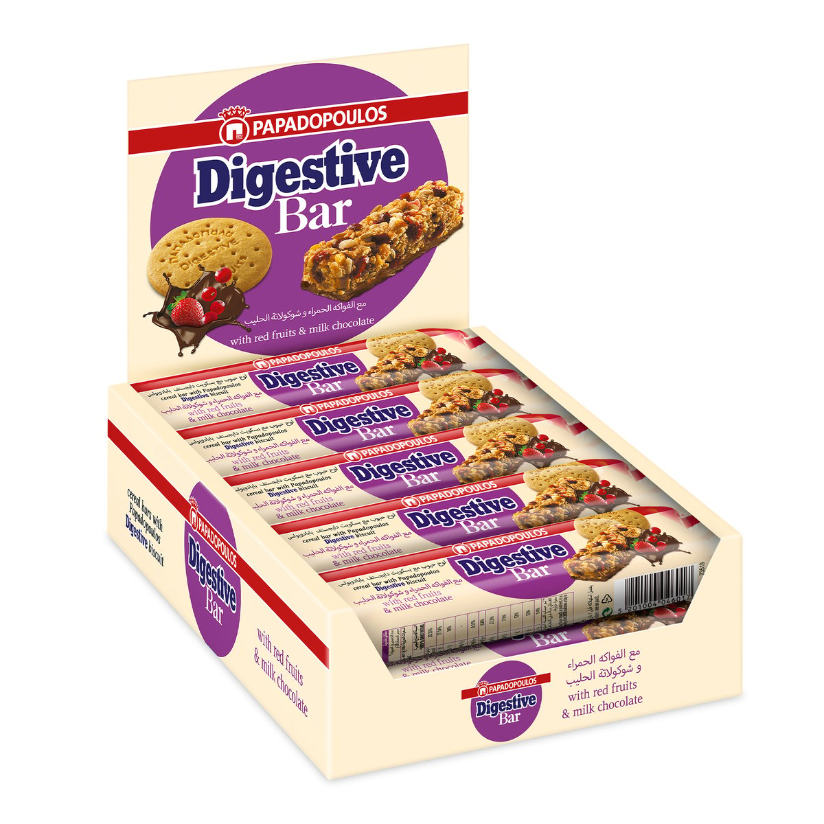 Papadopoulos Digestive Bar With Red Fruits & Milk Chocolate 28 g