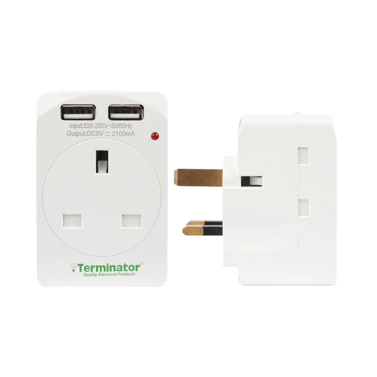 Terminator 3 Way Socket 2 USB TMA173A