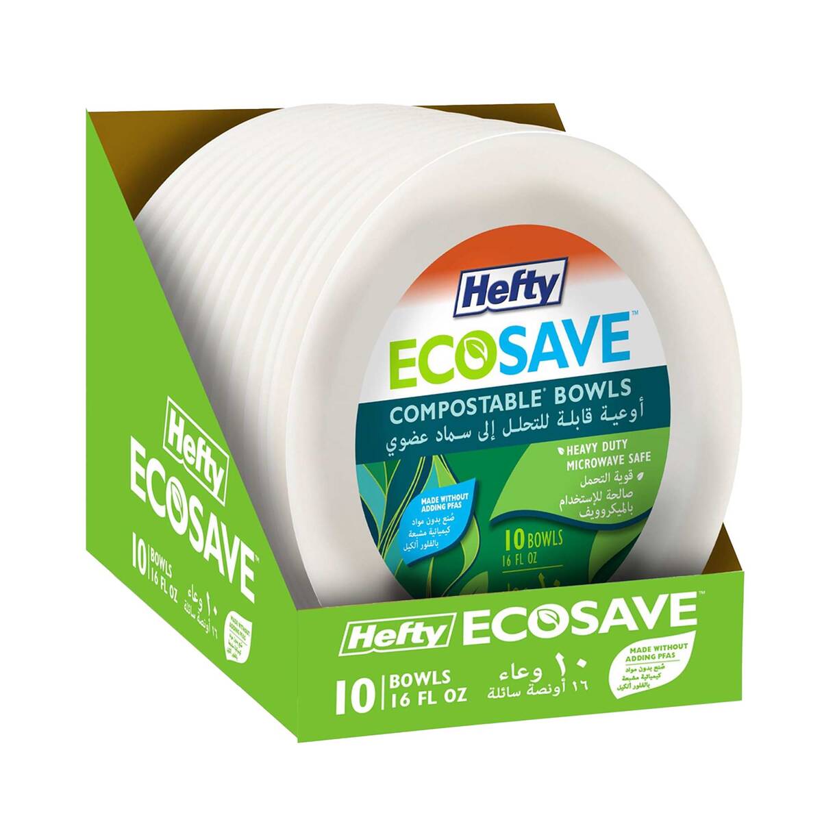 Hefty Ecosave Compostable Bowls 16oz 10 pcs