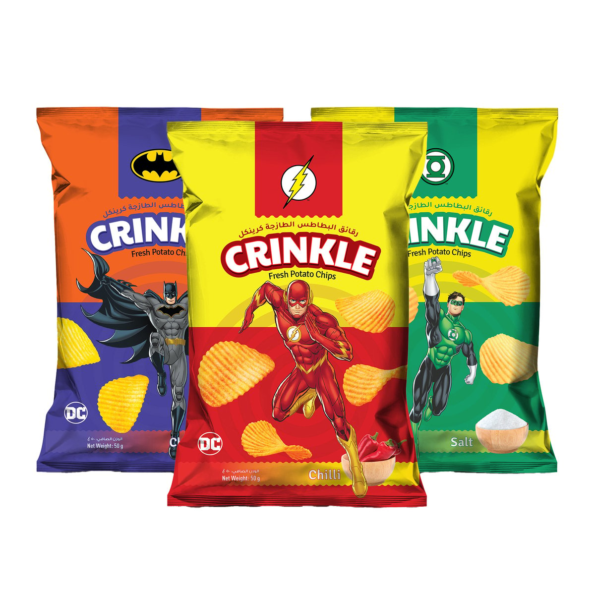 Crinkle Fresh Potato Chips Assorted 3 x 50 g