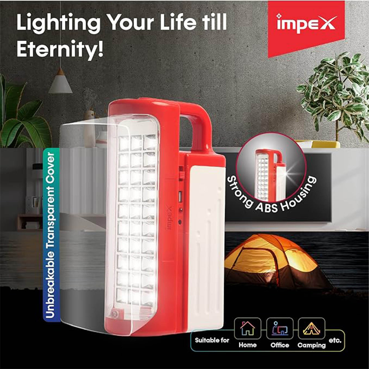 Impex Rechargeable LED Flash Lantern Set, 2 pcs, IL 698