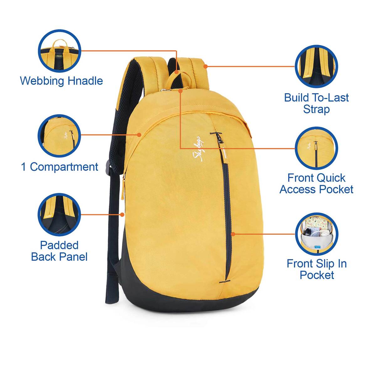 Skybags  Backpack 18" LIT Daypack Yellow