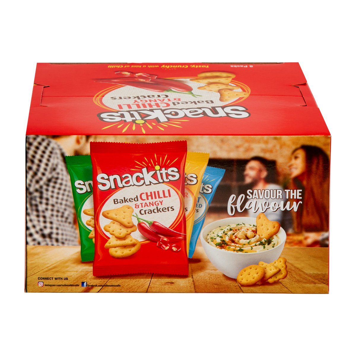 Nabil Snackits Chilli And Tangy Crackers Value Pack 8 x 26 g