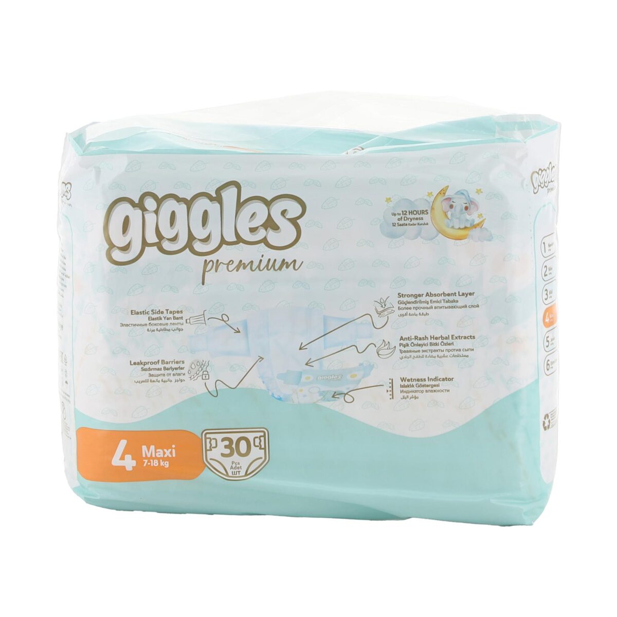 Giggles Premium Baby Diaper Maxi Size 4 7-18 kg 30pcs