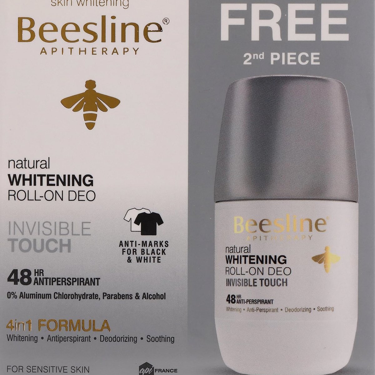 Beesline Invisible Touch Natural Whitening Roll-On Deo 50 ml 1+1