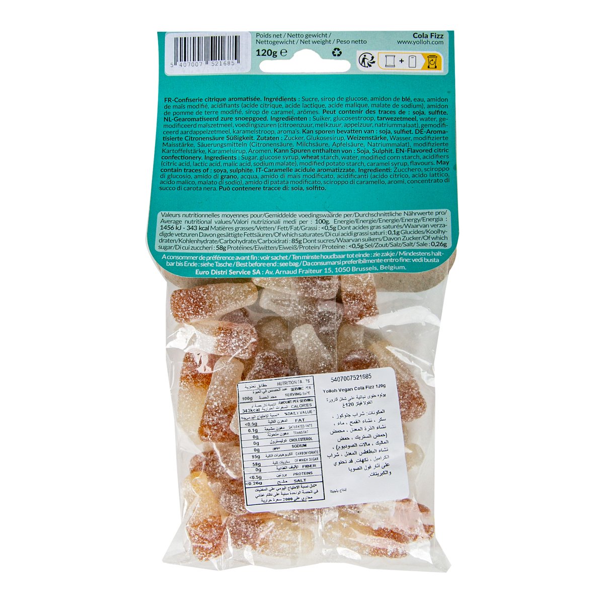 Yolloh Cola Fizz Candy 120 g