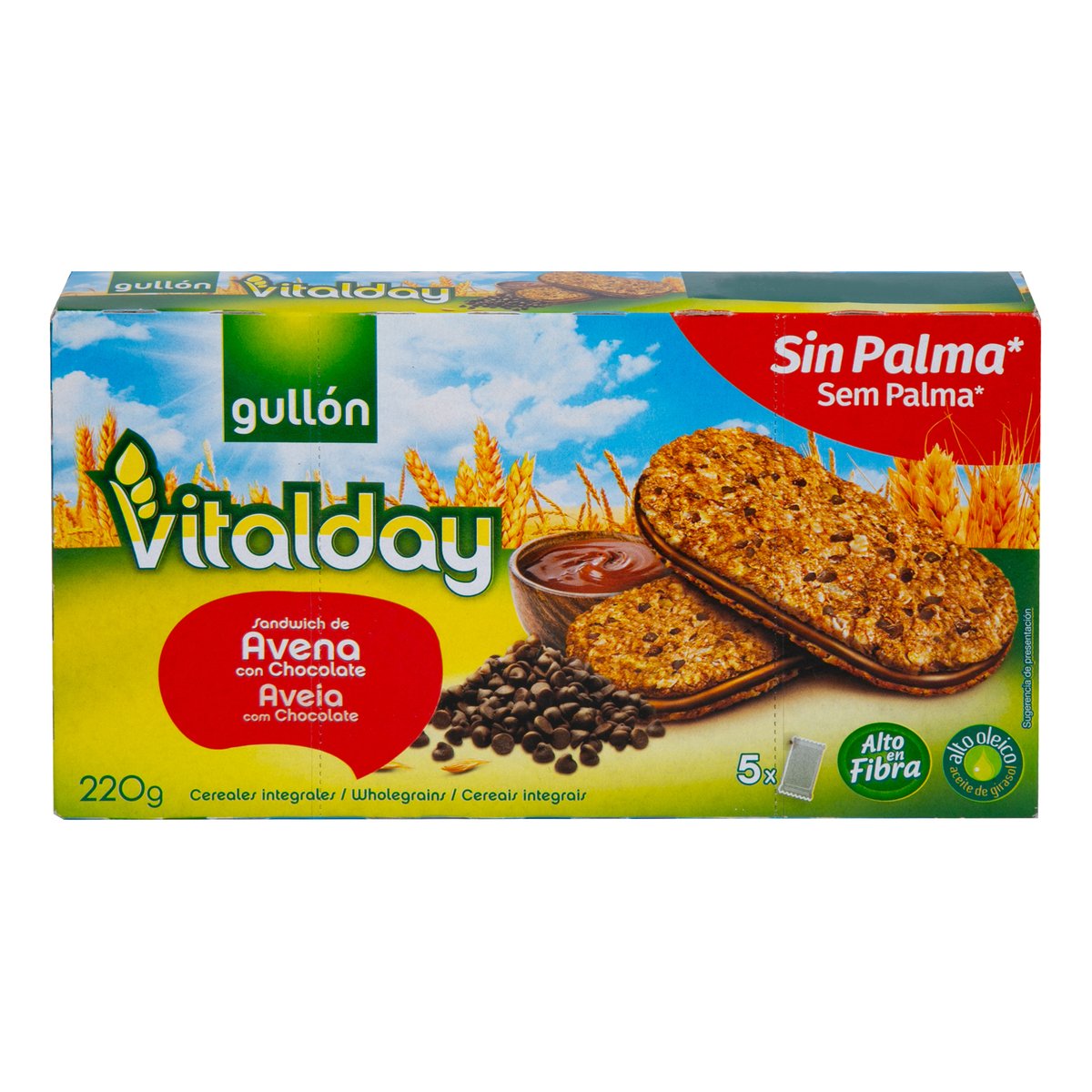 Gullon Vitalday Chocolate Sandwich Biscuit 220 g