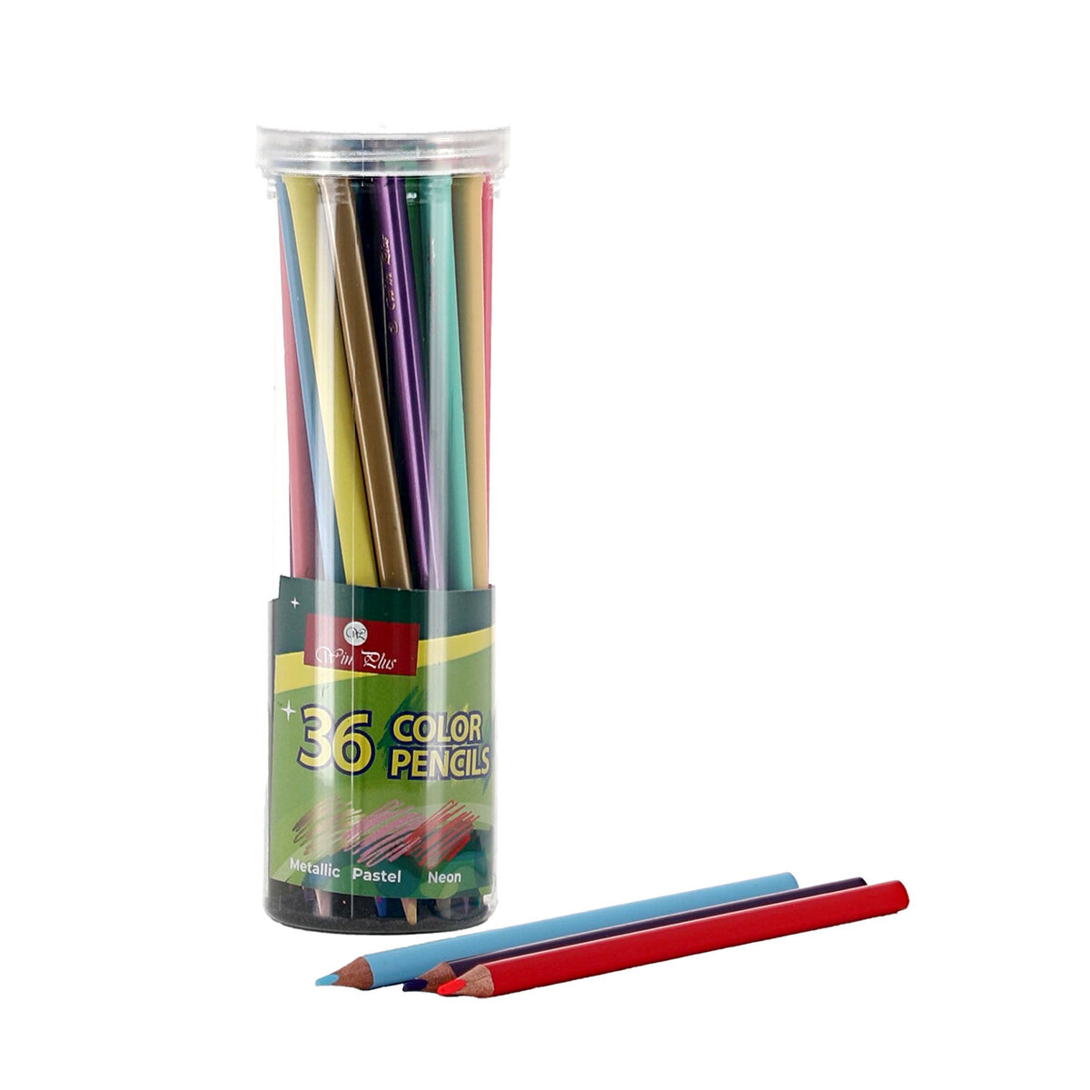 Win Plus Metallic Pastal Neon Pencil C968 36s