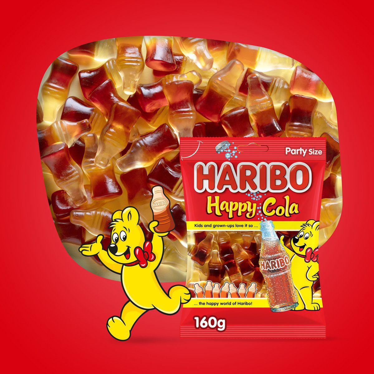 Haribo Happy Cola Gummy Value Pack 3 x 160 g