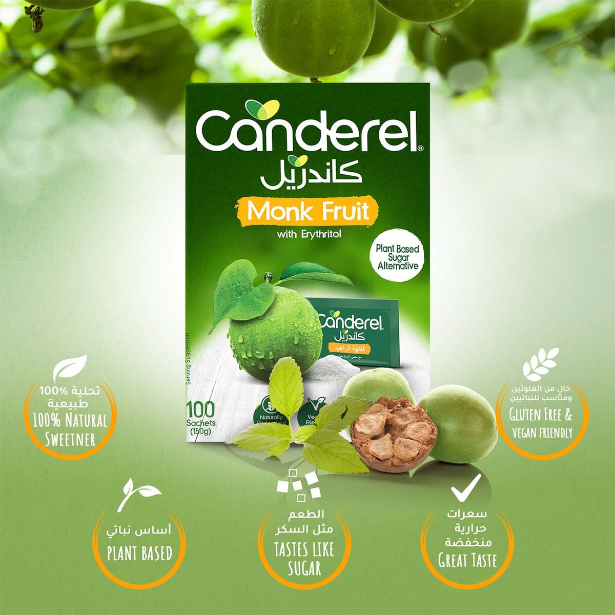 Canderel Monk Fruit with Erythritol 100 pcs