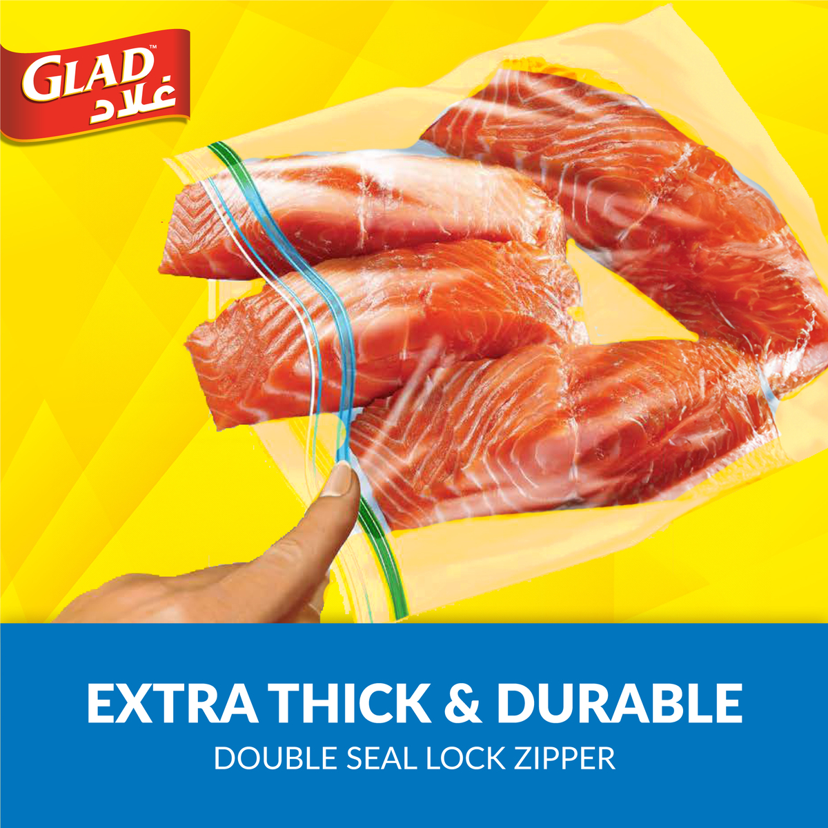 Glad Freezer Zipper Bags, Size 16.8cm x 18cm 40 pcs