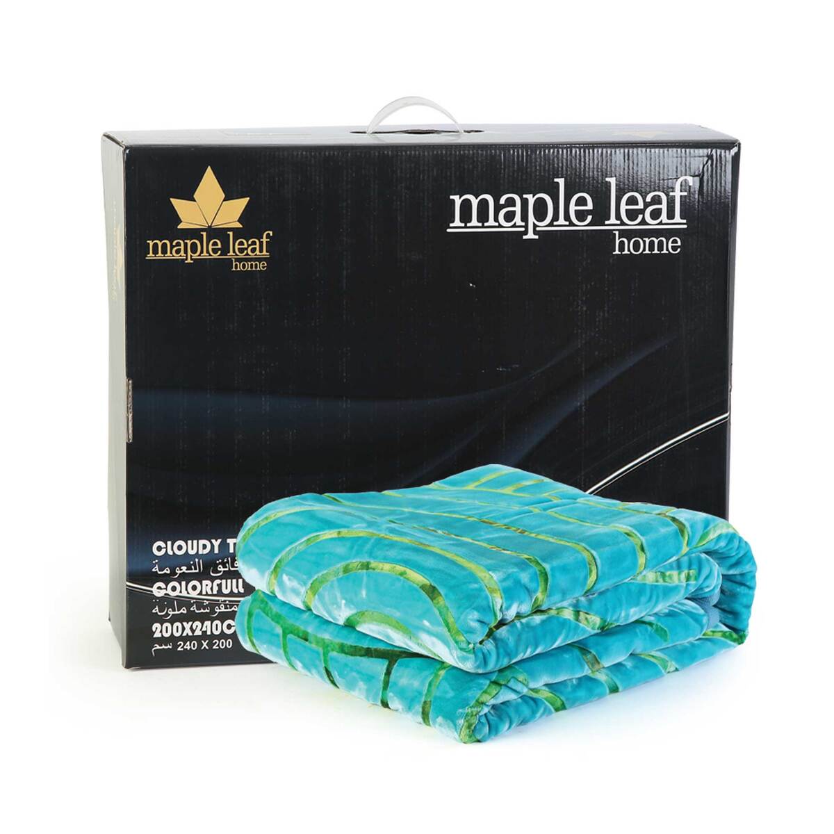 Maple Leaf Cloudy Blanket, 200 x 240 cm, 2 Ply, Assorted