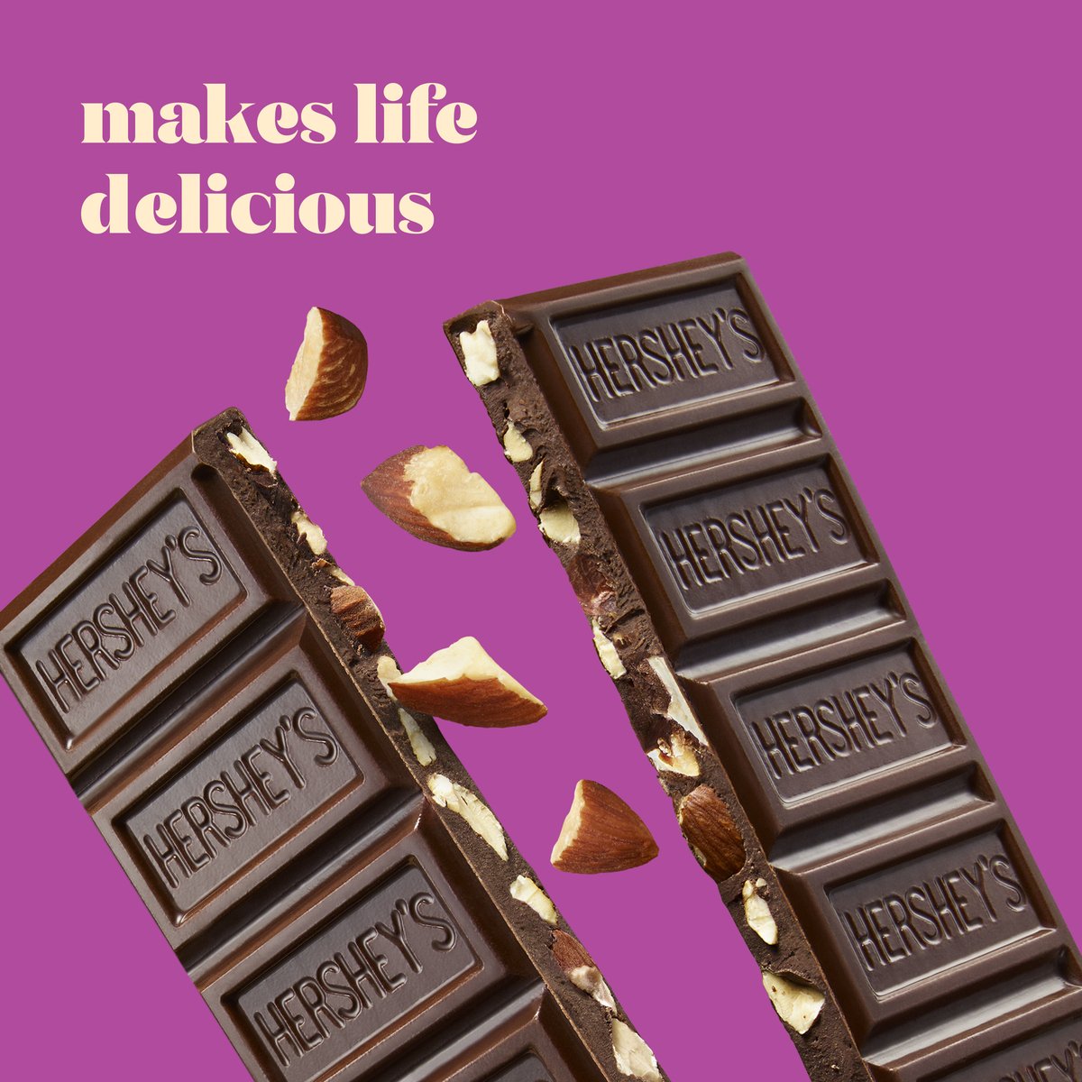 Hershey's Cocoa Creations Deliciously Darker Milky Chocolate with Whole Almonds 49% Cocoa 40 g