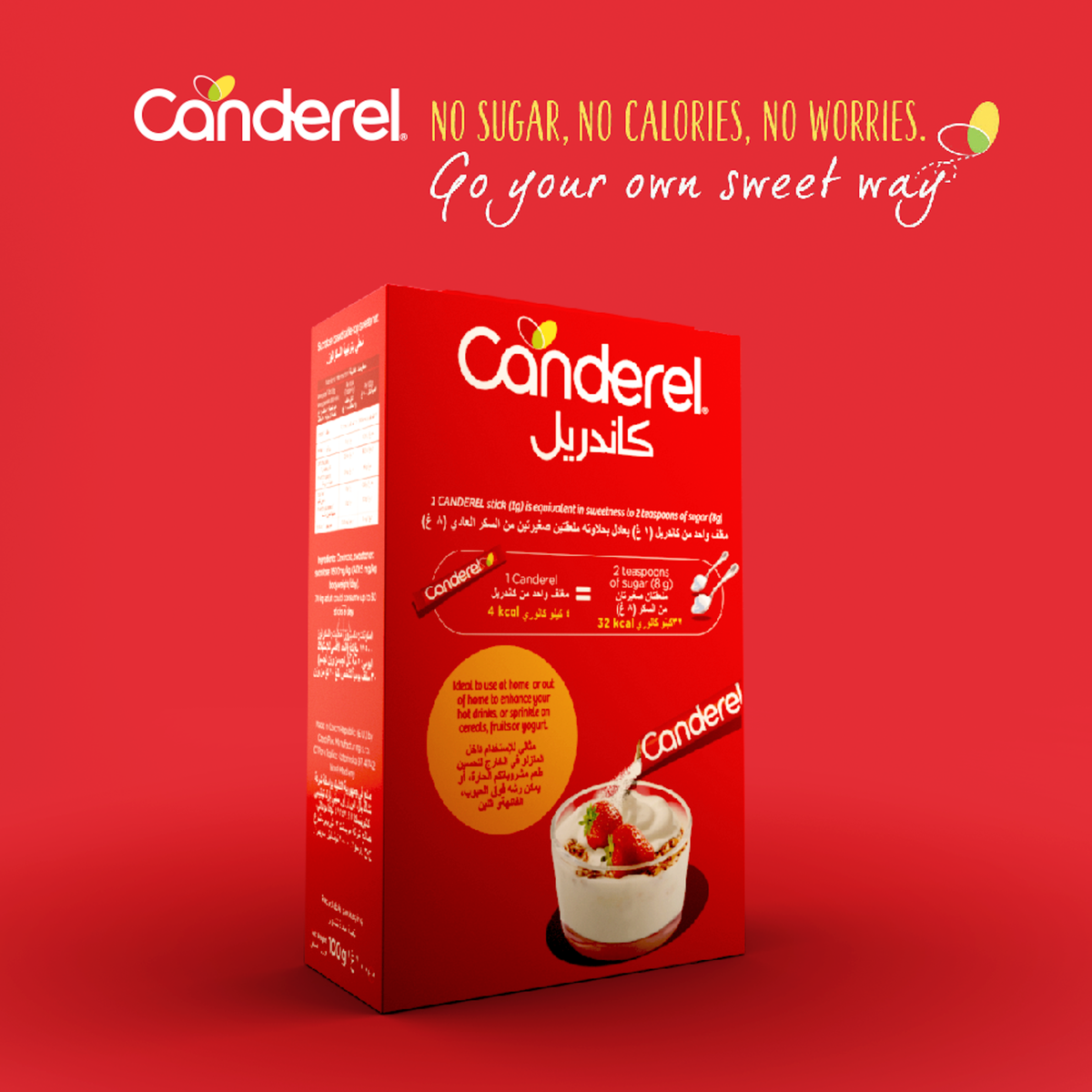 Canderel Low Calorie Sweetener Sticks With Sucralose 100 pcs