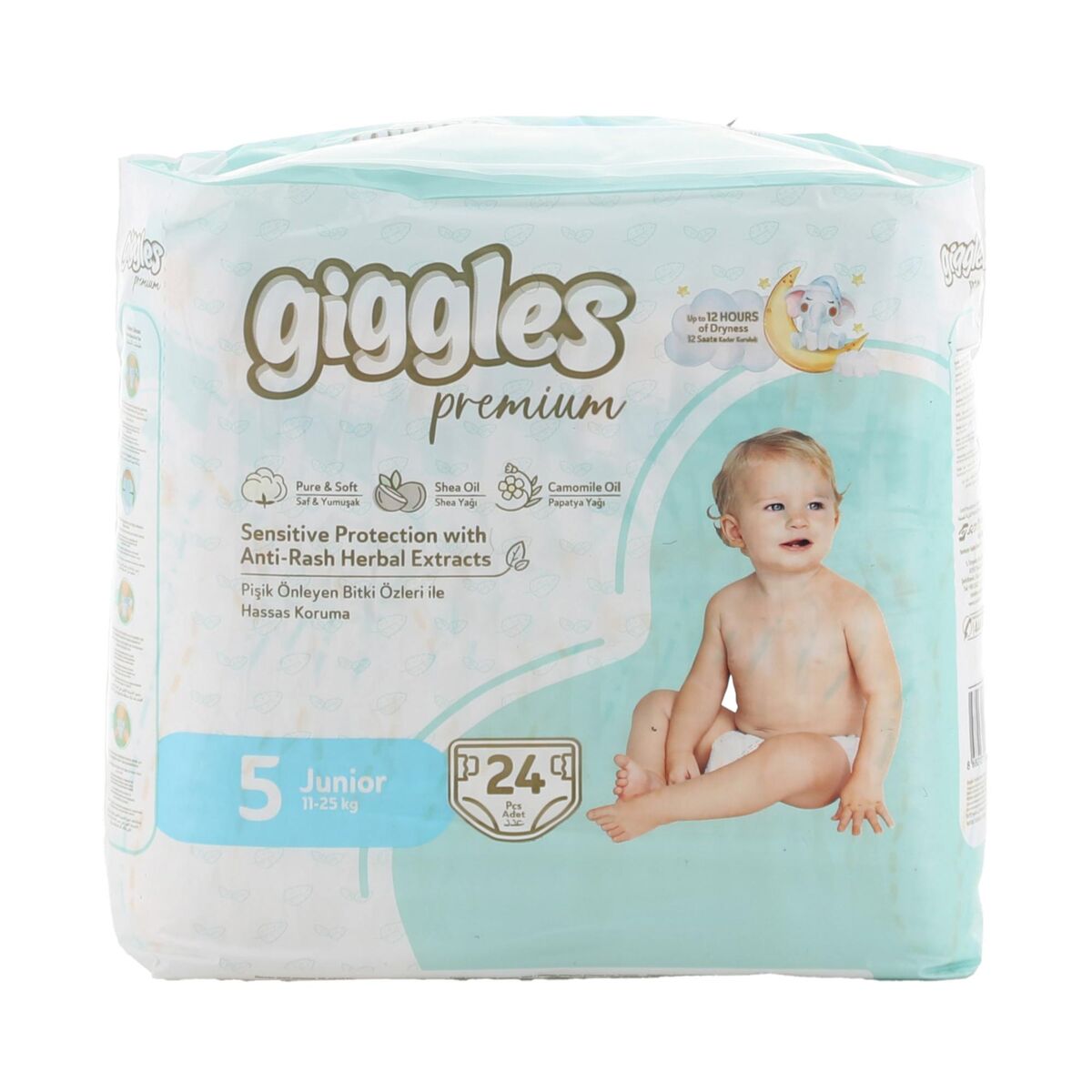 Giggles Premium Baby Diaper Junior Size 5 11-25 24 pcs