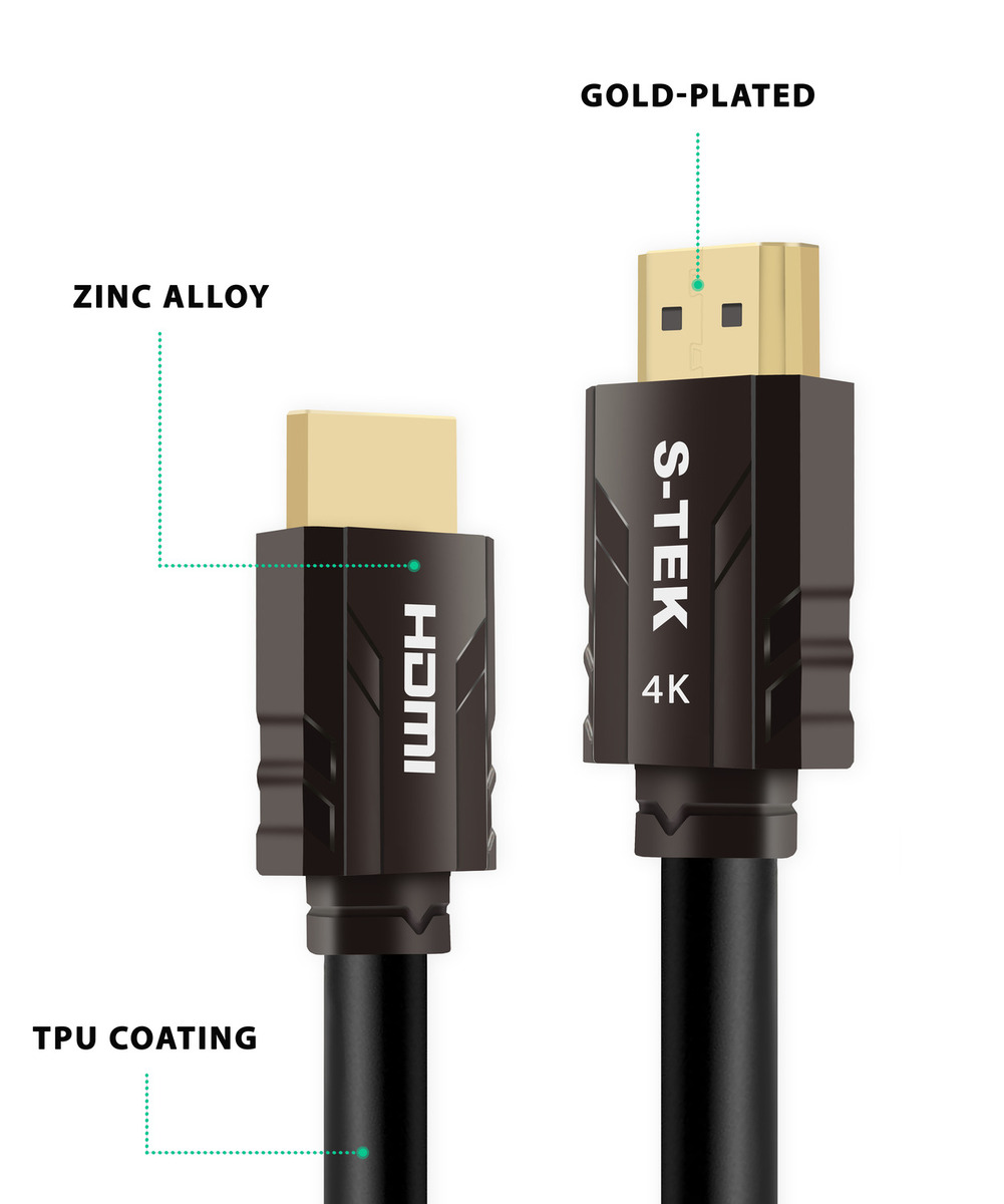 S-TEK HDMI Cable 4K [25M/82Ft] | HDMI 2.0 18Gbps High-Speed 4K@60Hz HDMI to HDMI Video Wire Ultra HD 3D 4K HDMI Cord Compatible with MacBook Pro UHD TV Nintendo Switch Xbox Playstation PS5/4 PC Laptop