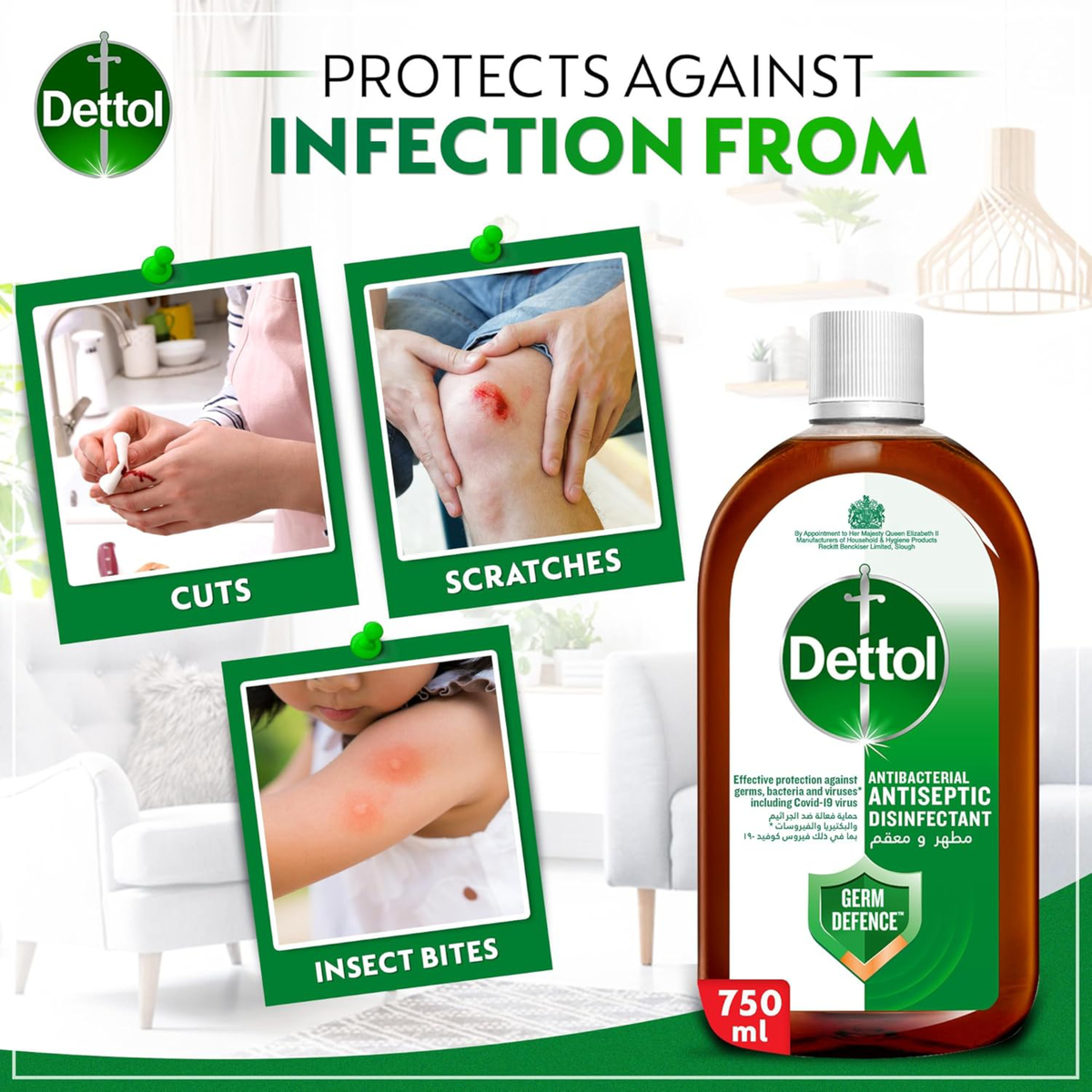 Dettol Antiseptic Antibacterial Disinfectant Liquid 750 ml