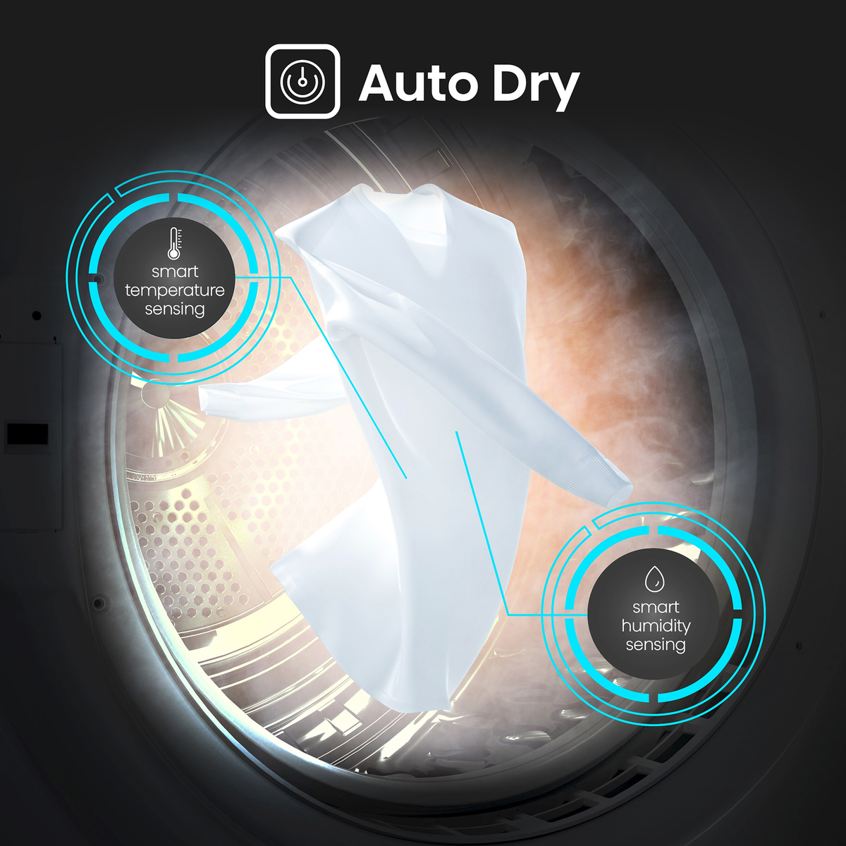 Hisense Front Load Heat Pump Dryer, 9 kg, Titanium Silver, DHQA902UT