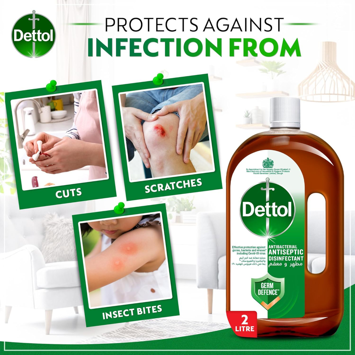 Dettol Antiseptic Antibacterial Disinfectant Liquid 2 Litres