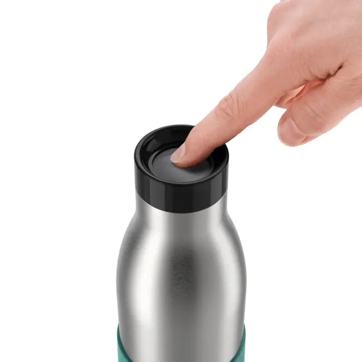 Tefal Stainless Steel Double Wall Vacuum Drinking Bottle Bludrop Steel Green 500ml N3110610